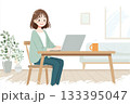 在宅ワーク中の30代日本人女性2 133395047