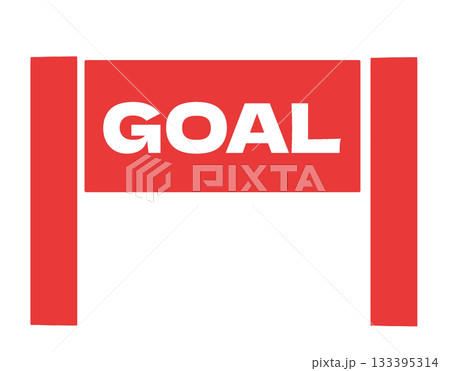 「GOAL」の看板・ゴールアイコン 赤 「GOAL」の看板・ゴールアイコン 赤 133395314