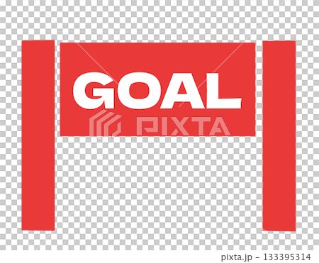 「GOAL」の看板・ゴールアイコン 赤 「GOAL」の看板・ゴールアイコン 赤 133395314