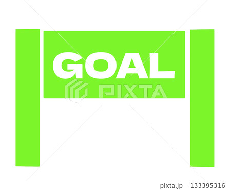 「GOAL」の看板・ゴールアイコン　緑 133395316