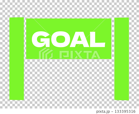 「GOAL」の看板・ゴールアイコン　緑 133395316