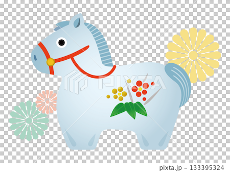 2026新年賀卡插圖，生肖屬馬，馬 133395324