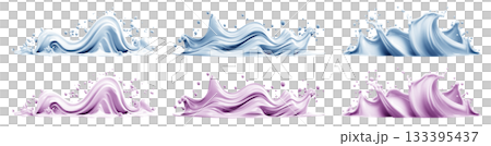 2 Set of long Wave pastel blue purple cream liquid paint splash swirl on transparent background cutout, PNG file. Many assorted different design. Mockup template 2 Set of long Wave pastel blue purple cream liquid paint splash swirl on transparent background cutout, PNG file. Many assorted different design. Mockup template 133395437