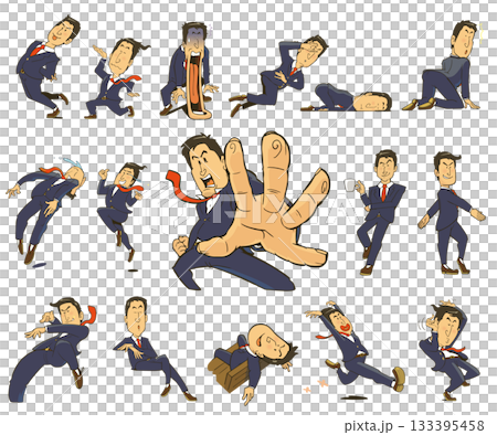 一組描繪辦公室工作人員各種表情的插圖,包括:垂頭喪氣、沮喪、震驚等等。 一組描繪辦公室工作人員各種表情的插圖,包括:垂頭喪氣、沮喪、震驚等等。 133395458