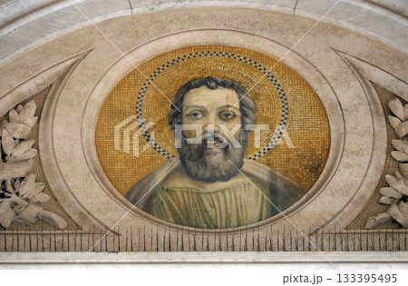 Saint Judas Thaddaeus mosaic in the basilica of Saint Paul Outside the Walls, Rome, Italy 133395495