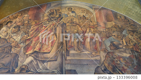 Fresco in the church of St. Mark in Zagreb, Croatia Fresco in the church of St. Mark in Zagreb, Croatia 133396008