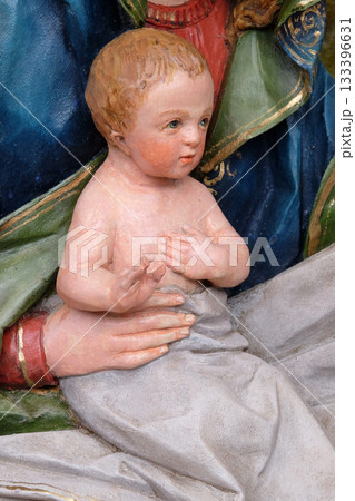 Newborn Jesus, Nativity Scene, altarpiece in the church of Saint Matthew in Stitar, Croatia Newborn Jesus, Nativity Scene, altarpiece in the church of Saint Matthew in Stitar, Croatia 133396631