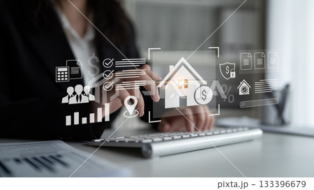 Real estate management and financial investment concept Parse 133396679