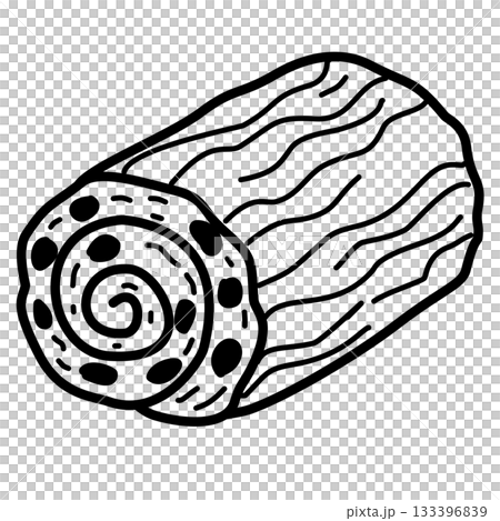 Classic Yule log cake holiday dessert art great for Christmas bakery themes winter recipe cards sweet packaging and festive crafts Classic Yule log cake holiday dessert art great for Christmas bakery themes winter recipe cards sweet packaging and festive crafts 133396839