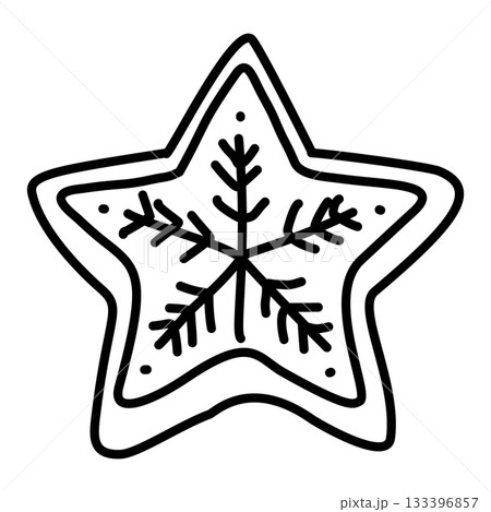 Star-shaped ornament cookie cute festive treat illustration perfect for Christmas baking themes winter cards and sweet seasonal designs Star-shaped ornament cookie cute festive treat illustration perfect for Christmas baking themes winter cards and sweet seasonal designs 133396857