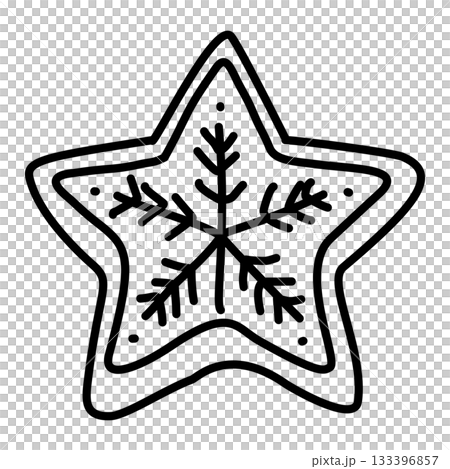 Star-shaped ornament cookie cute festive treat illustration perfect for Christmas baking themes winter cards and sweet seasonal designs Star-shaped ornament cookie cute festive treat illustration perfect for Christmas baking themes winter cards and sweet seasonal designs 133396857