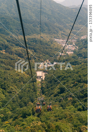 Beijing, China - 3 may 2025 funicular on The Great Wall at Mutianyu Beijing, China - 3 may 2025 funicular on The Great Wall at Mutianyu 133396895