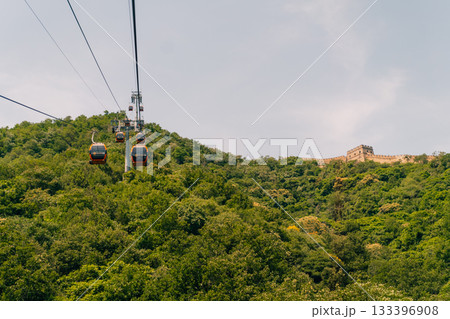 Beijing, China - 3 may 2025 funicular on The Great Wall at Mutianyu Beijing, China - 3 may 2025 funicular on The Great Wall at Mutianyu 133396908