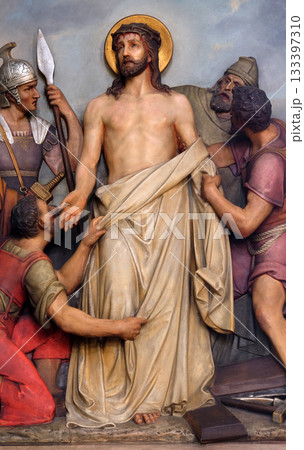 10th Stations of the Cross, Jesus is stripped of His garments, Basilica of the Sacred Heart of Jesus in Zagreb, Croatia 10th Stations of the Cross, Jesus is stripped of His garments, Basilica of the Sacred Heart of Jesus in Zagreb, Croatia 133397310