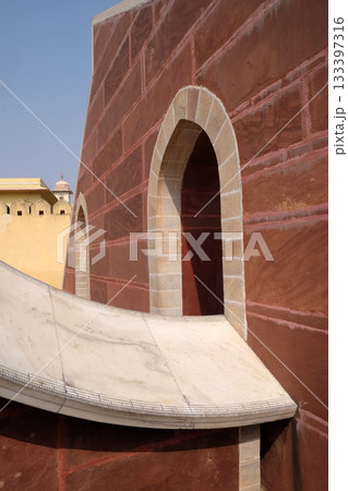 Famous Observatory Jantar Mantar, a collection of huge astronomical instruments in Jaipur, India, Rajasthan, India Famous Observatory Jantar Mantar, a collection of huge astronomical instruments in Jaipur, India, Rajasthan, India 133397316