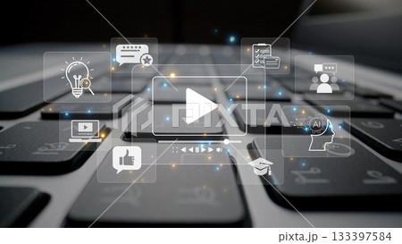 Video Marketing Strategy and Engagement Icons Muxer 133397584