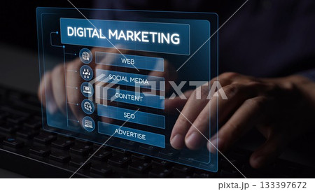 Digital Marketing Structure Showing SEO, Content, and Online Advertising Muxer Digital Marketing Structure Showing SEO, Content, and Online Advertising Muxer 133397672