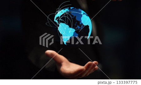 Global network connection visualization showing data exchange Thunk Global network connection visualization showing data exchange Thunk 133397775