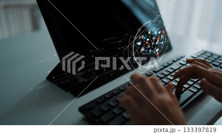Artificial Intelligence Core with Digital Data Circuit Marrow 133397819