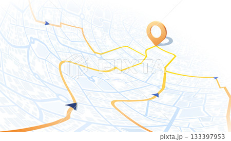 Concept of travel by route to goal. Abstract...のイラスト素材 [133397953] - PIXTA