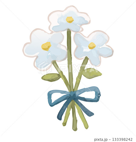 ふんわりギフト日和 − 白い花の花束 133398242