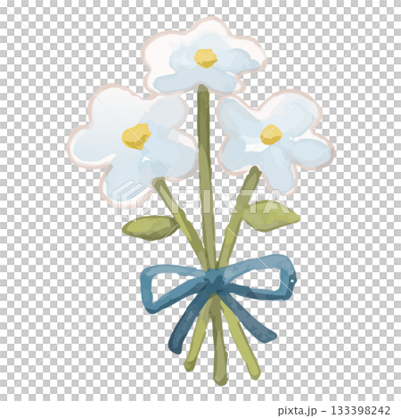 ふんわりギフト日和 − 白い花の花束 133398242