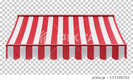 Red Striped Awning 133398582