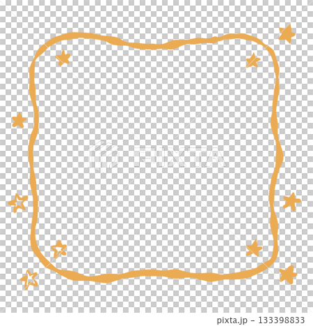 A softly shaped frame decorated with scattered hand drawn stars along the edges creating a warm festive border ideal for cheerful winter messages invitations planners and craft projects 133398833