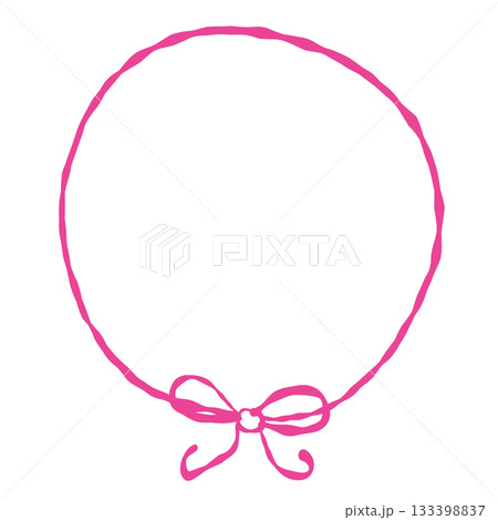 Hand drawn circle frame with simple ribbon bow minimal decorative border ideal for holiday cards invitations planners stationery scrapbooking and cozy designs Hand drawn circle frame with simple ribbon bow minimal decorative border ideal for holiday cards invitations planners stationery scrapbooking and cozy designs 133398837