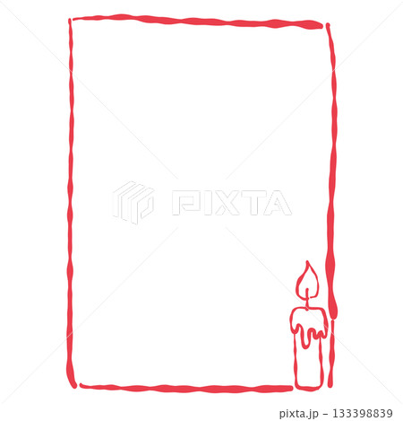 Hand drawn square frame with decorative candle cozy holiday border great for winter cards invitations planners festive stationery scrapbooking and design projects 133398839