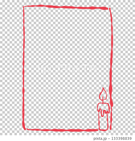 Hand drawn square frame with decorative candle cozy holiday border great for winter cards invitations planners festive stationery scrapbooking and design projects 133398839