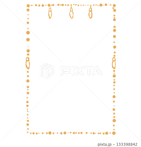 Minimal dotted Christmas frame with hanging holiday lights festive border design simple warm cozy decorative outline for cards invitations posters seasonal crafts Minimal dotted Christmas frame with hanging holiday lights festive border design simple warm cozy decorative outline for cards invitations posters seasonal crafts 133398842