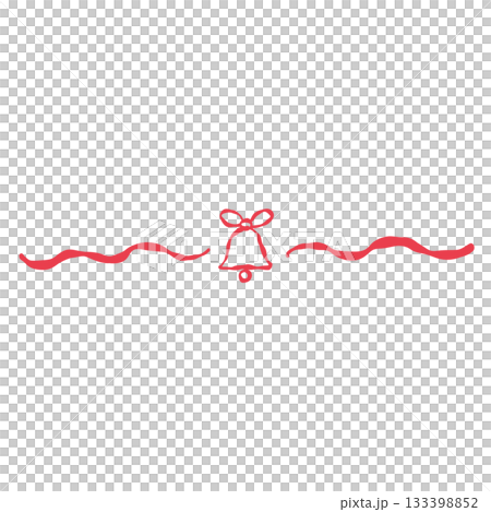 Cute hand drawn bell ribbon divider for Christmas planners holiday journals greeting cards scrapbooking winter borders labels cozy seasonal crafts and decoration uses 133398852