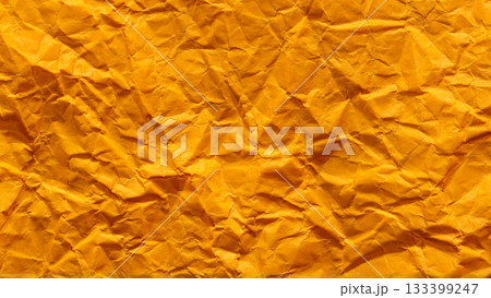 Vintage Decorative Orange Paper with Creased Undulating Pattern 133399247