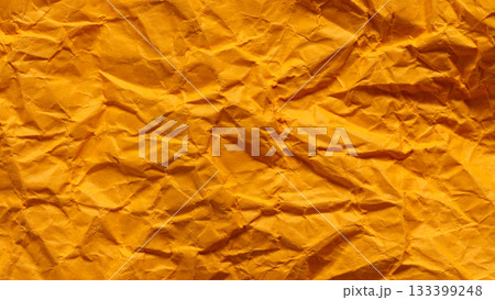 Vintage Decorative Orange Paper with Creased Undulating Pattern 133399248