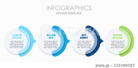 Infographic with four circular sections and accents for structured business, presentation, or workflow visualization. Vector. Infographic with four circular sections and accents for structured business, presentation, or workflow visualization. Vector. 133399387