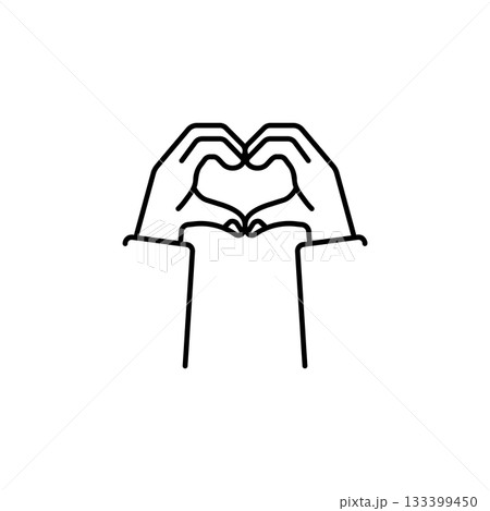 Love hand gesture vector icon. Hand gesture icon line style. perfect use for logo, presentation, website, and more. modern icon design outline style 133399450
