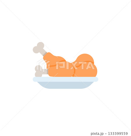 Fried Chicken vector icon. Food icon flat style. perfect use for logo, presentation, website, and more. modern icon design color style Fried Chicken vector icon. Food icon flat style. perfect use for logo, presentation, website, and more. modern icon design color style 133399559