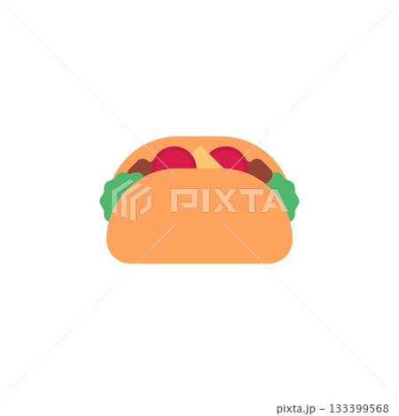 Taco vector icon. Food icon flat style. perfect use for logo, presentation, website, and more. modern icon design color style Taco vector icon. Food icon flat style. perfect use for logo, presentation, website, and more. modern icon design color style 133399568