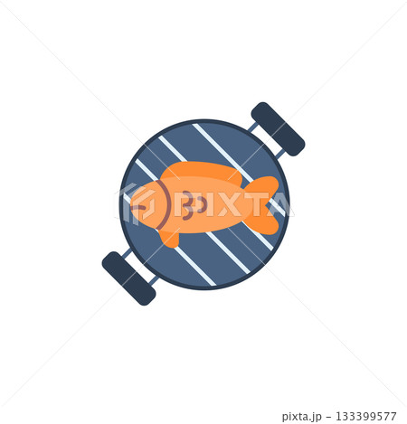 Grill Fish vector icon. Food icon flat style. perfect use for logo, presentation, website, and more. modern icon design color style Grill Fish vector icon. Food icon flat style. perfect use for logo, presentation, website, and more. modern icon design color style 133399577