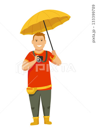 A pixel art of a man with an umbrella taking a picture A pixel art of a man with an umbrella taking a picture 133399789