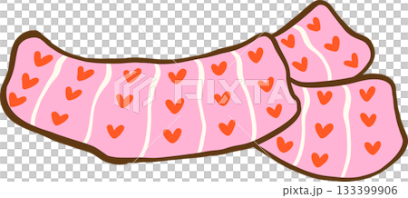 Pink Scarf with Red Hearts Illustration Pink Scarf with Red Hearts Illustration 133399906