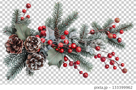 Christmas and new year decoration element isolated on white background png transparent clipart. 133399962
