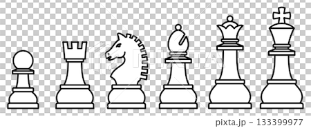 様々な形のチェスの駒のアイコンのベクターイラストのセット 133399977