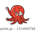 別れを惜しむタコのキャラクター 133400798