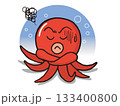 腕組みをして悩むタコのキャラクター 133400800