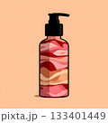 perfume bottle on pink background 133401449