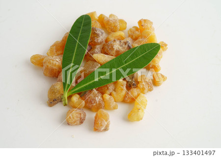 Frankincense or olibanum aromatic resin used in incense and perfumes. 133401497