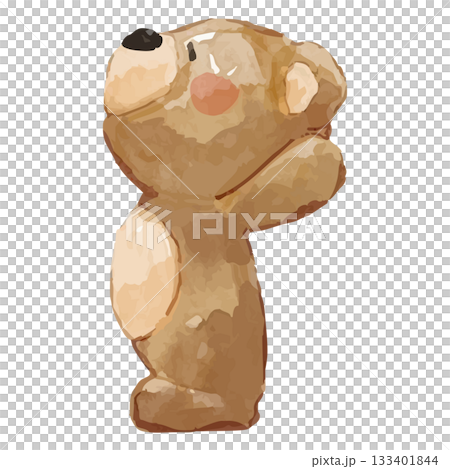 A fluffy bear day | A watercolor teddy bear stretching and relaxing A fluffy bear day | A watercolor teddy bear stretching and relaxing 133401844