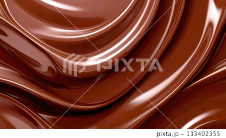 《AI画像》溶けたチョコレートイメージの背景素材 133402355